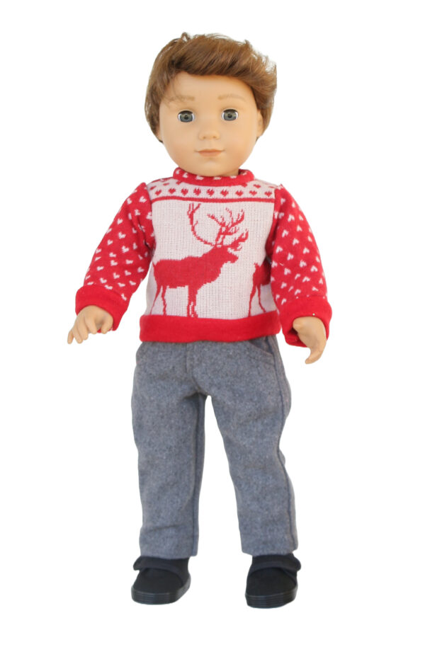18" Doll Reindeer Sweater Set
