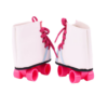 18" Doll White & Blue Striped Roller Skates