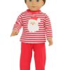 18" Doll Unisex Striped Santa Outfit/Pajamas