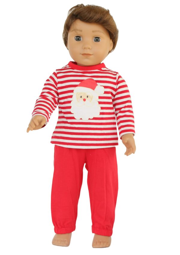 18" Doll Unisex Striped Santa Outfit/Pajamas