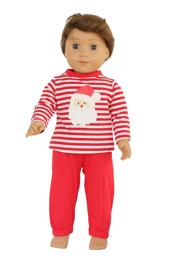 18" Doll Unisex Striped Santa Outfit/Pajamas