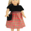 18" Doll Velvet & Plaid Christmas Dress