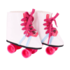 18" Doll White & Blue Striped Roller Skates