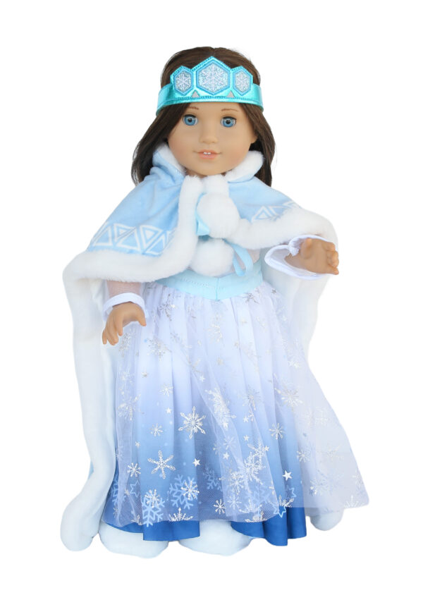 18" Doll Snow Princess Outfit & Matching Girl Headband