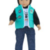 18" Boy Doll Aqua Race Puffer Vest Outfit