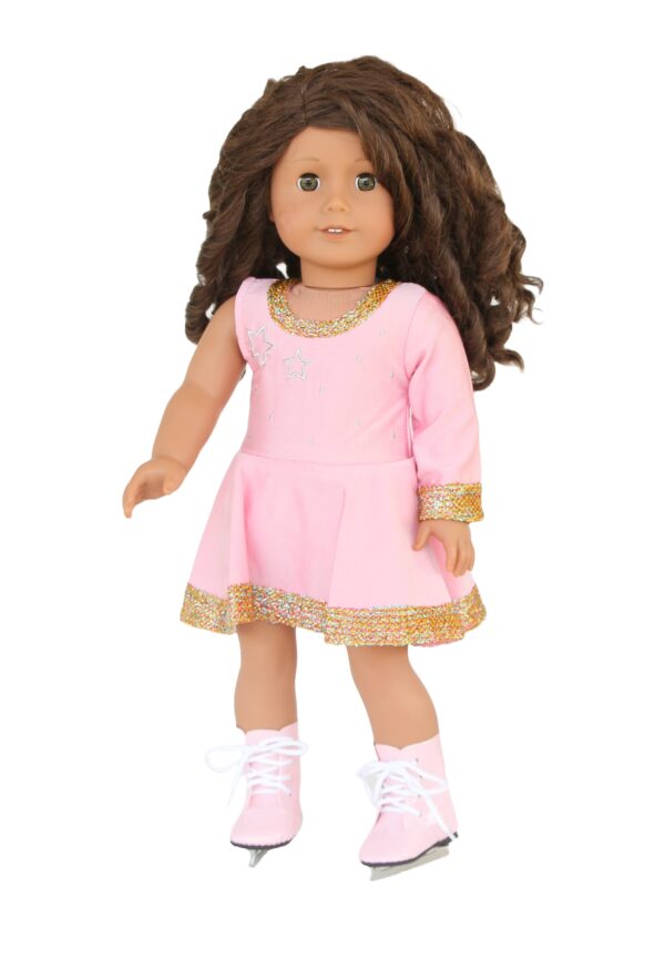 18" Doll Pink Olympic Skating Dress