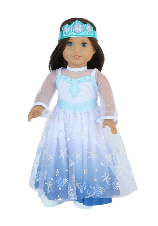 18" Doll Snow Princess Outfit & Matching Girl Headband