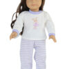 18″ Doll Striped Lavender Pants & Ballerina T-Shirt