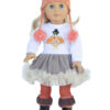 18″ Doll Fall Turkey Dress, Leg Warmers, & Hat