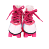 18" Doll White & Blue Striped Roller Skates