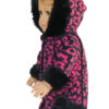 18" Doll Hot Pink Leopard Hooded Fur Coat & Purse