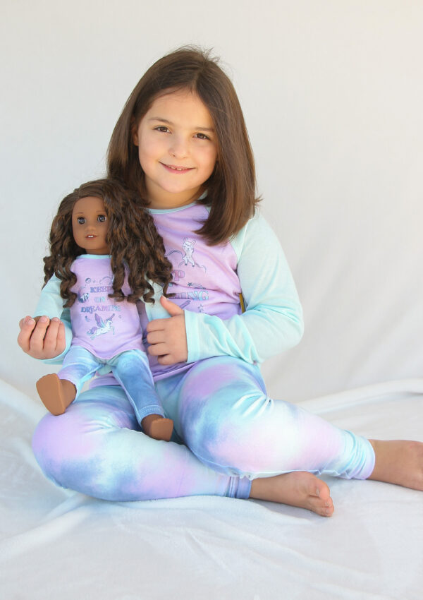 Matching Girl & Doll "Keep On Dreaming" Pajama Set - Fits 15" & 18" Dolls