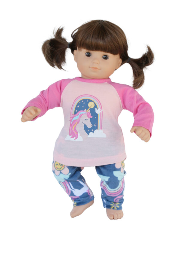 Matching Girl & Doll Unicorn Pajama Set - Fits 15" & 18" Dolls
