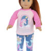 Matching Girl & Doll Unicorn Pajama Set - Fits 15" & 18" Dolls
