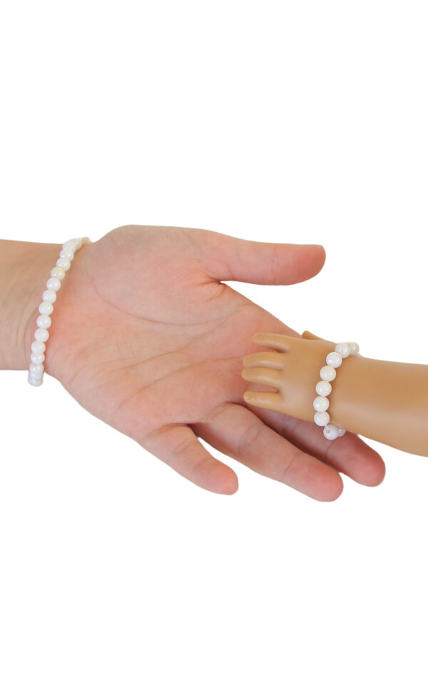 Matching Girl & Doll White Bracelet Set