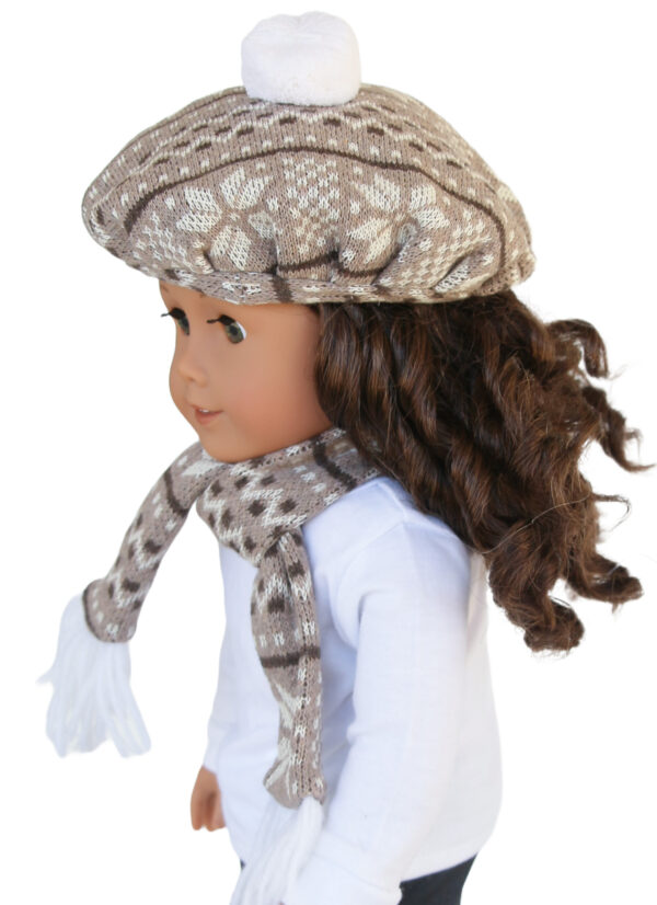 18" Doll Matching Knit Hat & Scarf
