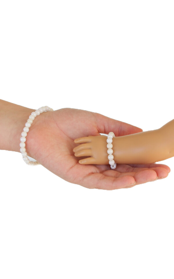 Matching Girl & Doll White Bracelet Set