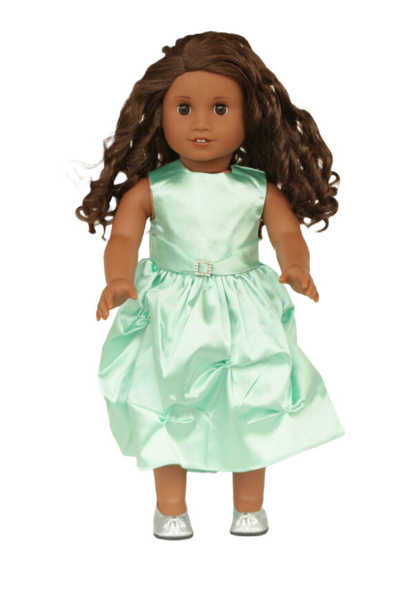 18" Doll Mint Satin Dress & Shrug Jacket