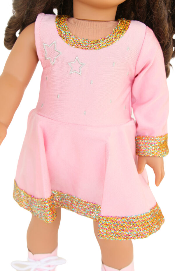 18" Doll Pink Olympic Skating Dress
