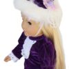 18" Doll Purple Velvet Skirt, Top, & Hat