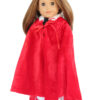 18" Doll Red Velvety Hooded Cape