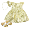 18" Doll Gold Sequin Dress, Headband, & Shoes