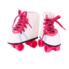 18" Doll White & Blue Striped Roller Skates