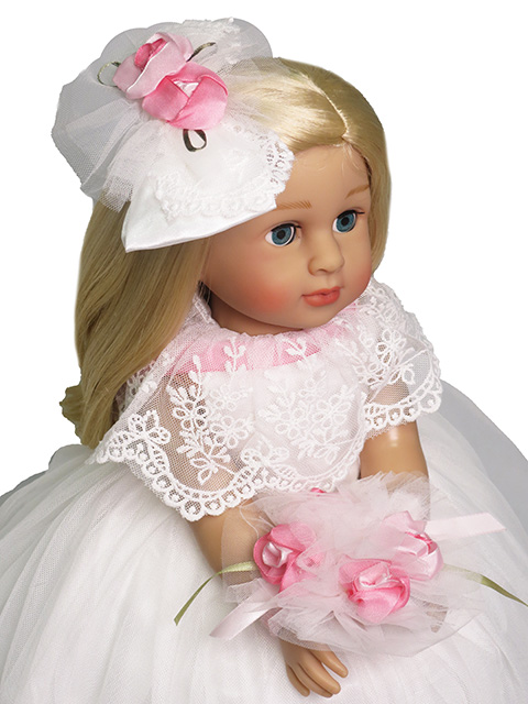 18" Doll Sleeveless White Bride Gown & Accessories