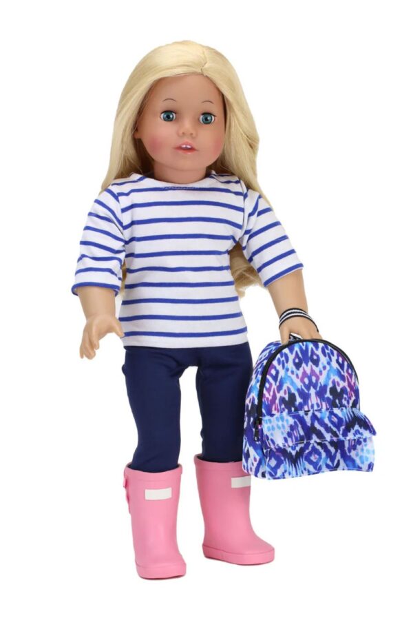 18" Doll Nylon Ikat Print Backpack
