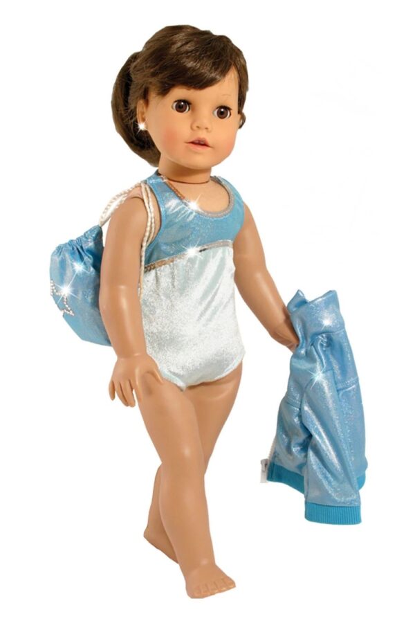 18" Doll Metallic Blue 3-Piece Gymnastics Set