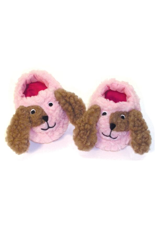 18" Doll Sherpa Puppy Dog Face Slippers