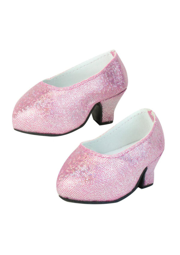 18" Doll Sparkly Pink Platform High Heels