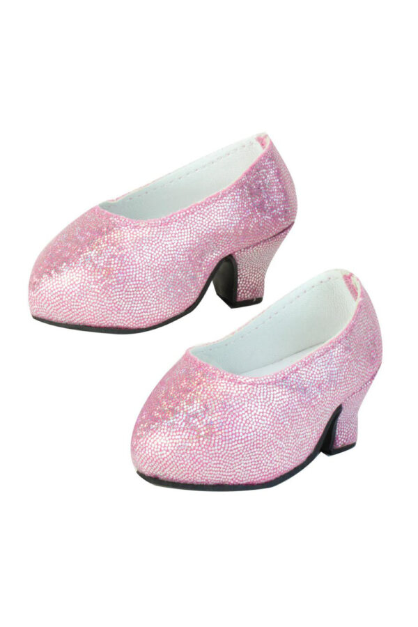 18" Doll Sparkly Pink Platform High Heels