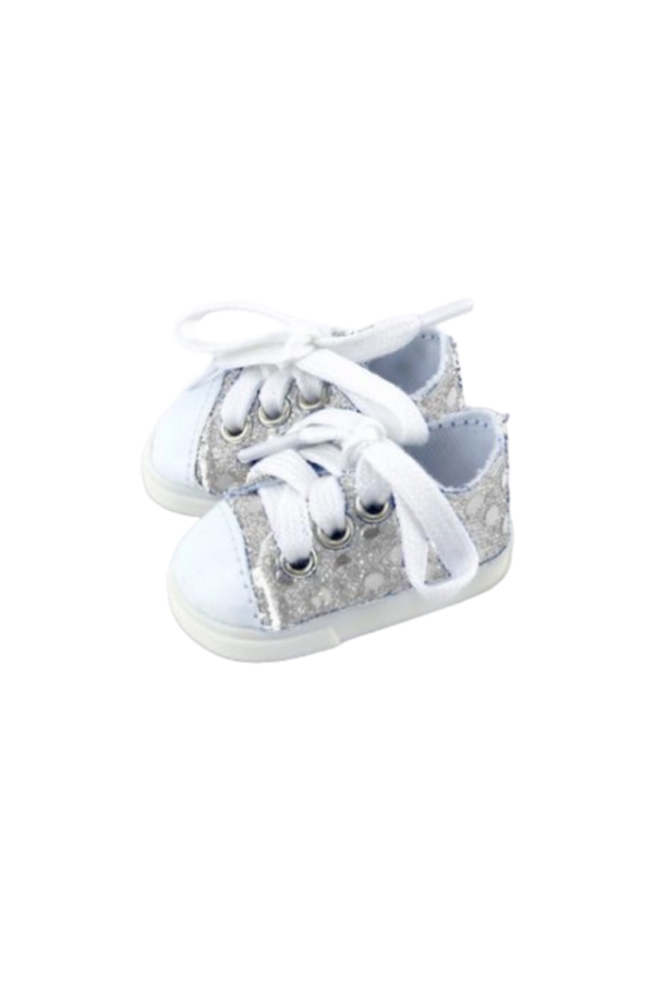 14.5" Wellie Wisher Doll Silver Sequin Sneakers