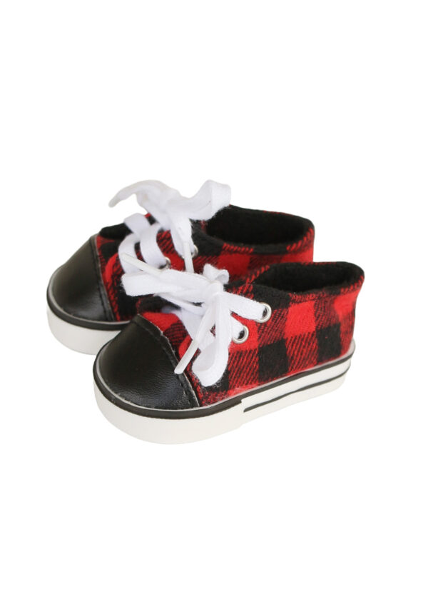 15 & 18" Doll Buffalo Plaid Canvas Sneakers