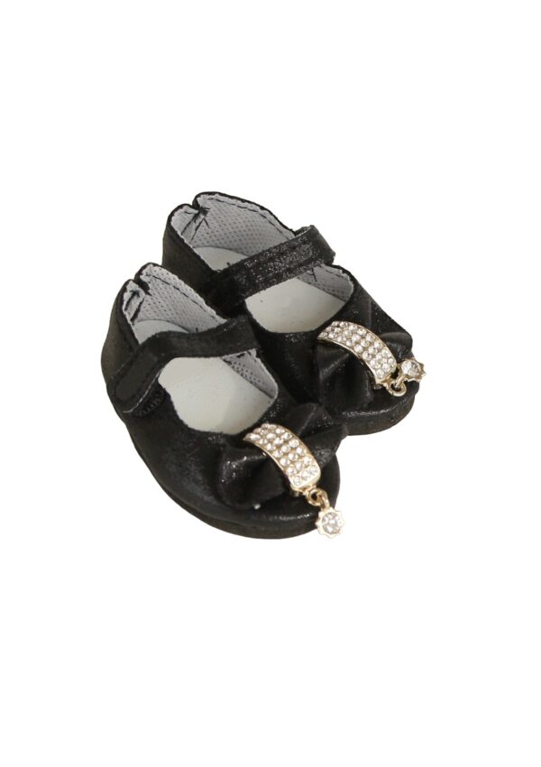 18 Doll Black Gem Strap Shoes