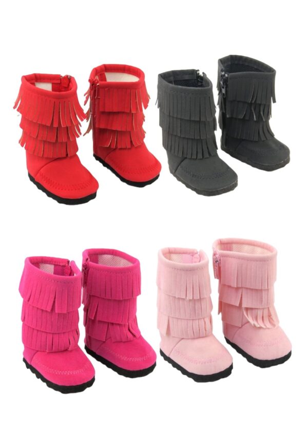 18" Doll Fringe Boots - 4 colors