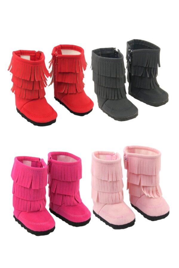 18" Doll Fringe Boots - 4 colors