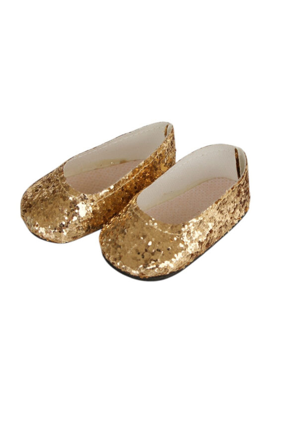 18 Doll Gold Glitter Dress Shoe