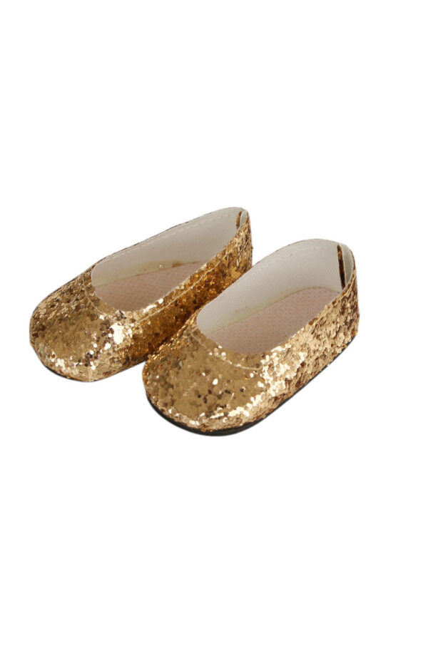 18" Doll Gold Glitter Dress Shoe
