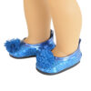 18" Doll Sequin Flower Shoes -Royal Blue & Turquoise