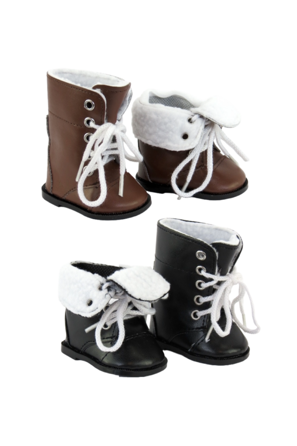 18" Doll Sherpa-lined Lace Up Boots