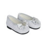 18" Doll Silver Glitter Bow Shoe