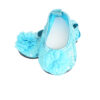 18" Doll Sequin Flower Shoes -Royal Blue & Turquoise