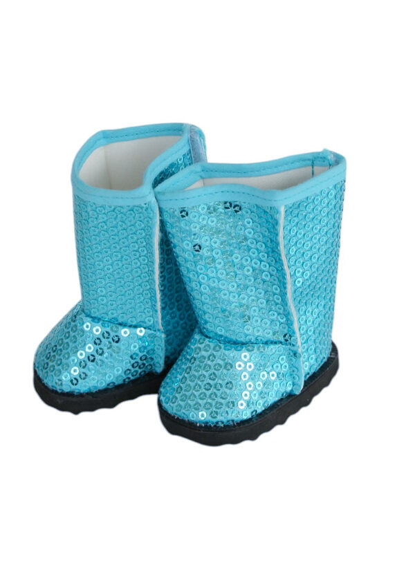 18" Doll Turquoise Sequin Winter Boots