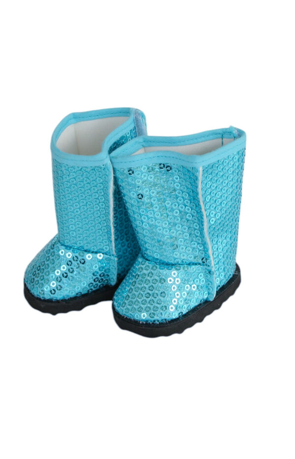 18" Doll Turquoise Sequin Winter Boots