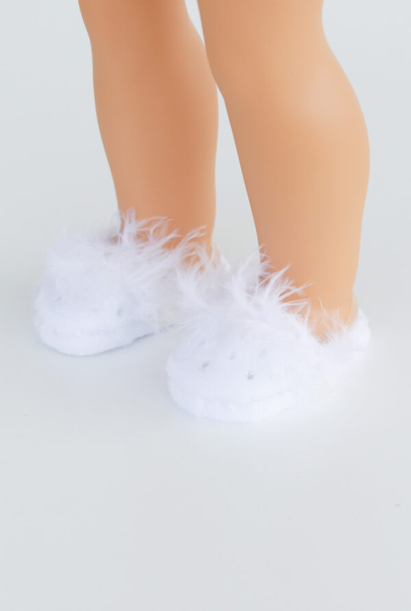 18" Doll Rhinestone & Fur Slippers