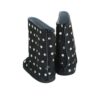 18" doll black boots with silver sequins