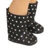 18" Doll Black Boots with Silver Sequins