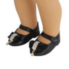 18" Doll Black Gem Strap Shoes